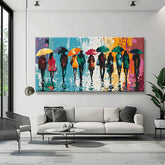 Painting by Numbers Panorama Abstract People with Umbrella I